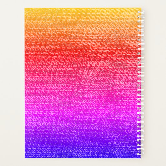 Retro Rainbow Textured Bright Side Happy Planer (Rückseite)