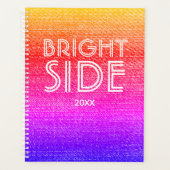 Retro Rainbow Textured Bright Side Happy Planer (Vorderseite)