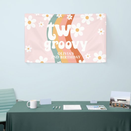 Retro Rainbow Two Groovy Daisy 2. Banner (Messeveranstaltung)
