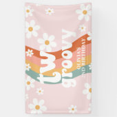 Retro Rainbow Two Groovy Daisy 2. Banner (Vertikal)