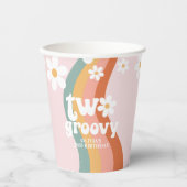 Retro Rainbow Two Groovy Daisy Pappbecher (Vorderseite)