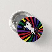 Retro Rainbow Unicorn Button (Vorne & Hinten)