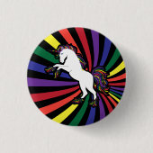 Retro Rainbow Unicorn Button (Vorderseite)