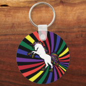 Retro Rainbow Unicorn Schlüsselanhänger (Vorderseite)