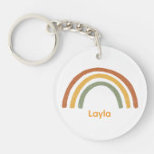 Retro Rainbow Unisex Custom Name Schlüsselanhänger (Vorderseite)