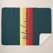 Retro Rainbow Vibe warm Multicolor Sherpadecke (Vorderseite (Horizontal))