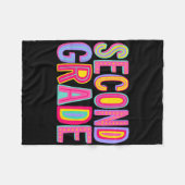 Retro Rainbow Vibes Ck bis Schule 2 Fleecedecke (Vorderseite (Horizontal))