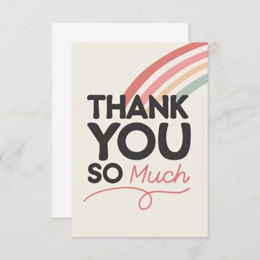 Retro Rainbow Vielen Dank Dankeskarte (Vorne/Hinten)