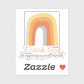 Retro Rainbow Vielen Dank für Ihre Unterstützung Aufkleber (Blatt)