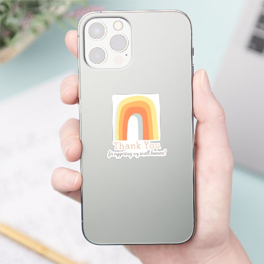 Retro Rainbow Vielen Dank für Ihre Unterstützung Aufkleber (Telefon)