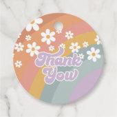 Retro Rainbow Vielen Dank Geschenkanhänger (Vorderseite)