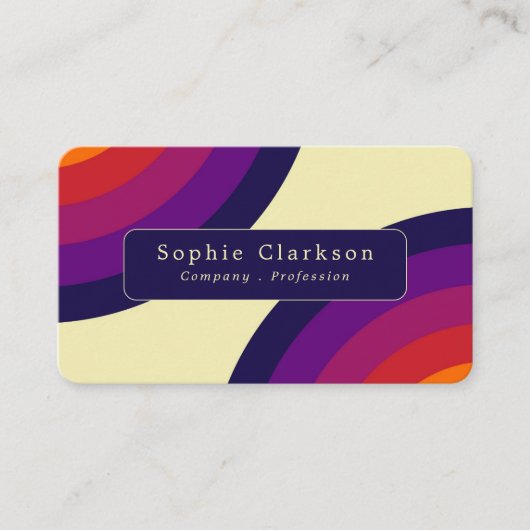 Retro Rainbow Visitenkarte (Vorderseite)
