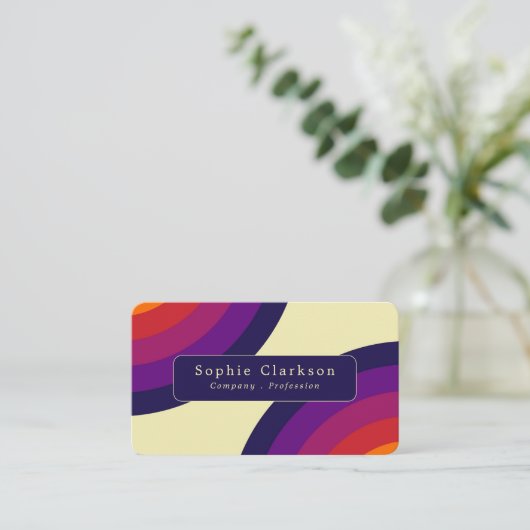 Retro Rainbow Visitenkarte (Stehend Vorderseite)