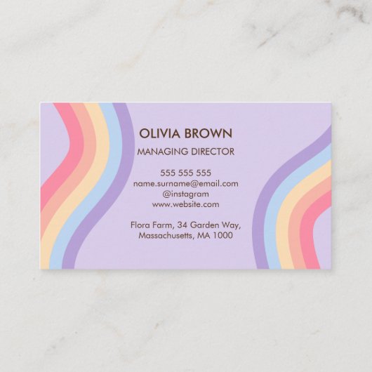 Retro Rainbow Visitenkarte (Rückseite)