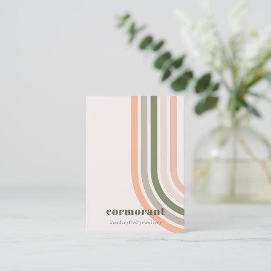 Retro Rainbow Wüste Chic Blank Juwelier Display Visitenkarte (Stehend Vorderseite)