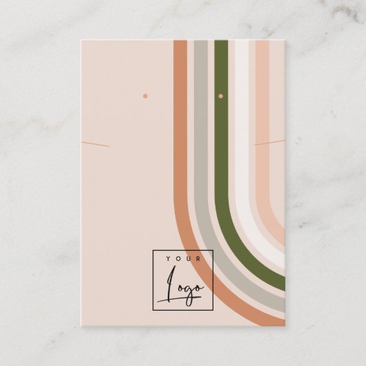 Retro Rainbow Wüstenlogos mit Nekklace Display Visitenkarte (Vorderseite)