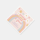 Retro Rainbow Young Wild 3. Geburtstag Serviette (Ecke)