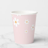Retro Rainbow Young Wild Three Daisy Pappbecher (Rückseite)