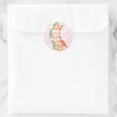 Retro Rainbow Young Wild Three Daisy Runder Aufkleber (Tasche)