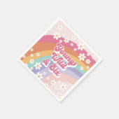 Retro Rainbow Young Wild und 6. Geburtstag Serviette (Ecke)