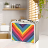 Retro Rainbow Zickzack farbig Metall Brotdose