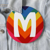 Retro Rainbow Zickzack Monogramm Button (Beispiel)