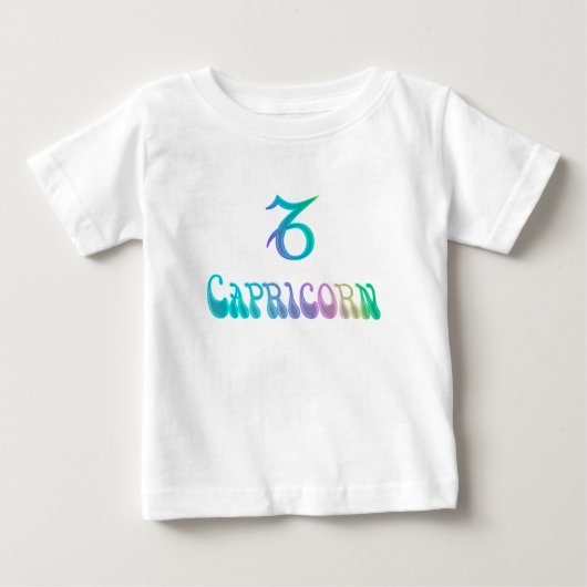 Retro Rainbow Zodiac Sign Capricorn Baby T-shirt (Vorderseite)
