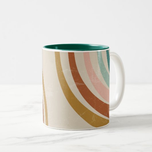 Retro Rainbow Zweifarbige Tasse (VorderseiteRechts)