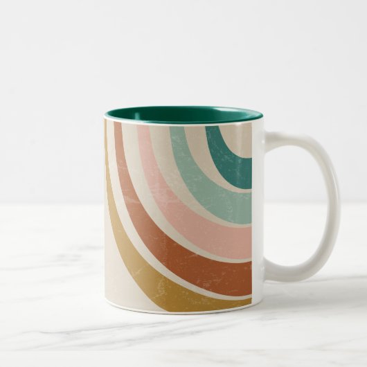 Retro Rainbow Zweifarbige Tasse (Rechts)