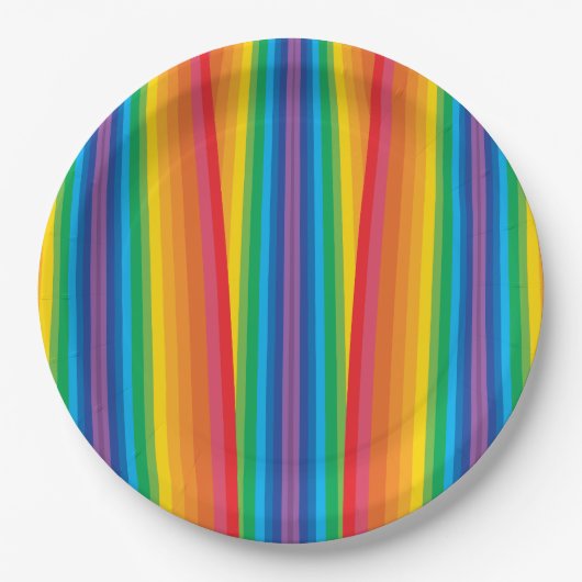 Retro Rainbows 9" Papierplatte Pappteller (Vorderseite)