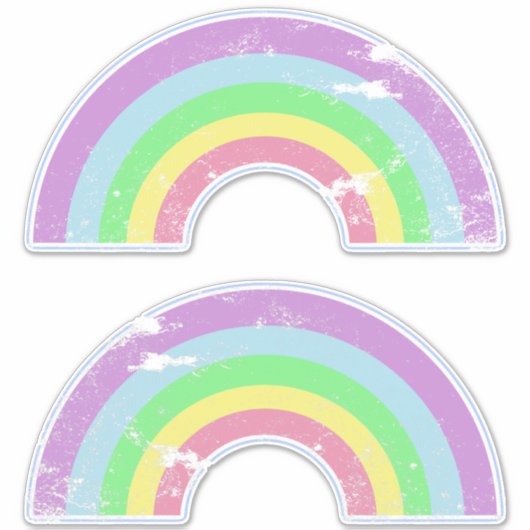 Retro Rainbows Aufkleber (Vorderseite)