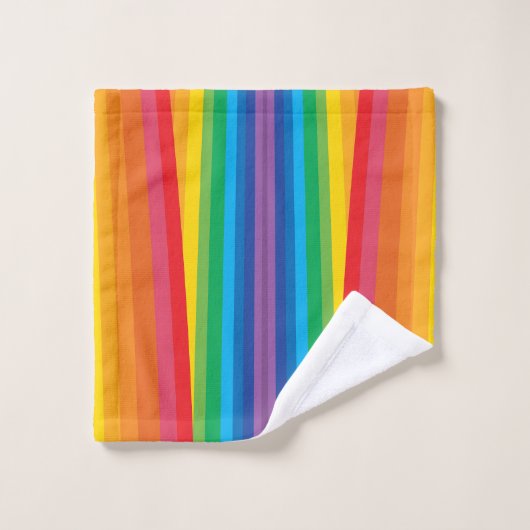 Retro Rainbows Badehandtuch Set (Waschlappen)