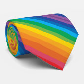 Retro Rainbows Teck Krawatte (Gerollt)