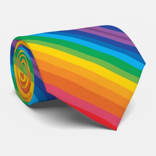 Retro Rainbows Teck Krawatte (Gerollt)