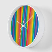 Retro Rainbows Wood Gerahmte Uhr (Winkel)