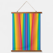 Retro Rainbows Wood Topped Tapestry Wandteppich Mit Holzrahmen (Vorderseite)