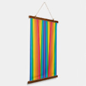 Retro Rainbows Wood Topped Tapestry Wandteppich Mit Holzrahmen (Gewinkelt)