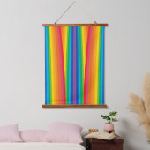 Retro Rainbows Wood Topped Tapestry Wandteppich Mit Holzrahmen (Schlafzimmer)