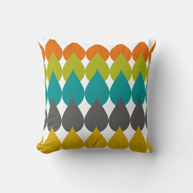 Retro Raindrops2 Kissen (Vorderseite)