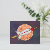 Retro-Rakete 2026 Postkarte (Stehend Vorderseite)