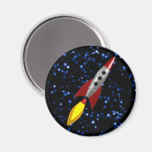 Retro-Rakete 3d Magnet (Vorderseite/Rückseite)