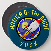 Retro-Rakete Anpassbarer längerer Text Button (Vorne & Hinten)