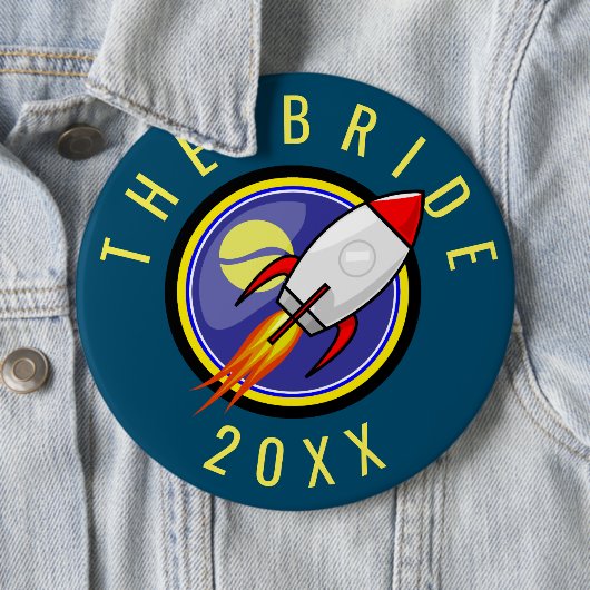 Retro-Rakete - Anpassbarer Text Button (Beispiel)