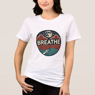 Retro-Rakete: Atme und greife nach dem Mond Tri-Blend Shirt