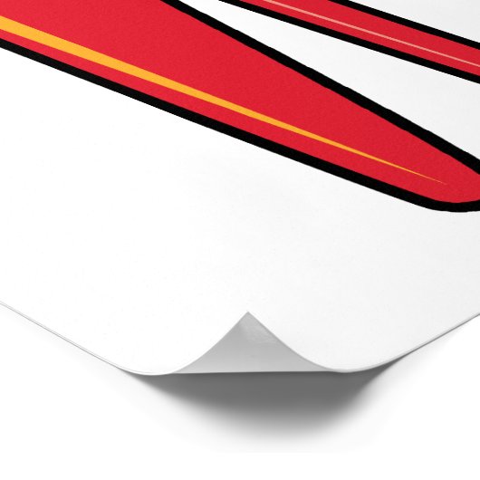 Retro-Rakete - Farbe Poster (Ecke)