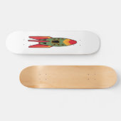 Retro-Rakete - Farbe Skateboard (Horizontal)