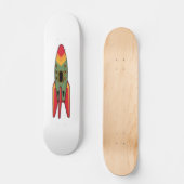 Retro-Rakete - Farbe Skateboard (Vorderseite)