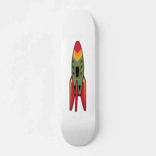 Retro-Rakete - Farbe Skateboard (Vorne)