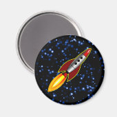 Retro-Rakete - Maßgeschneiderte Magnet (Vorderseite/Rückseite)