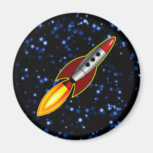 Retro-Rakete - Maßgeschneiderte Magnet